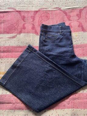 SPANX Wide Leg Dark Blue Denim Jeans